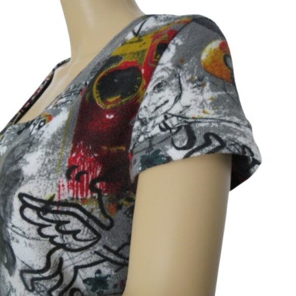 Papillon Modern Graffiti Art Tunic Top - Picture 5 of 7